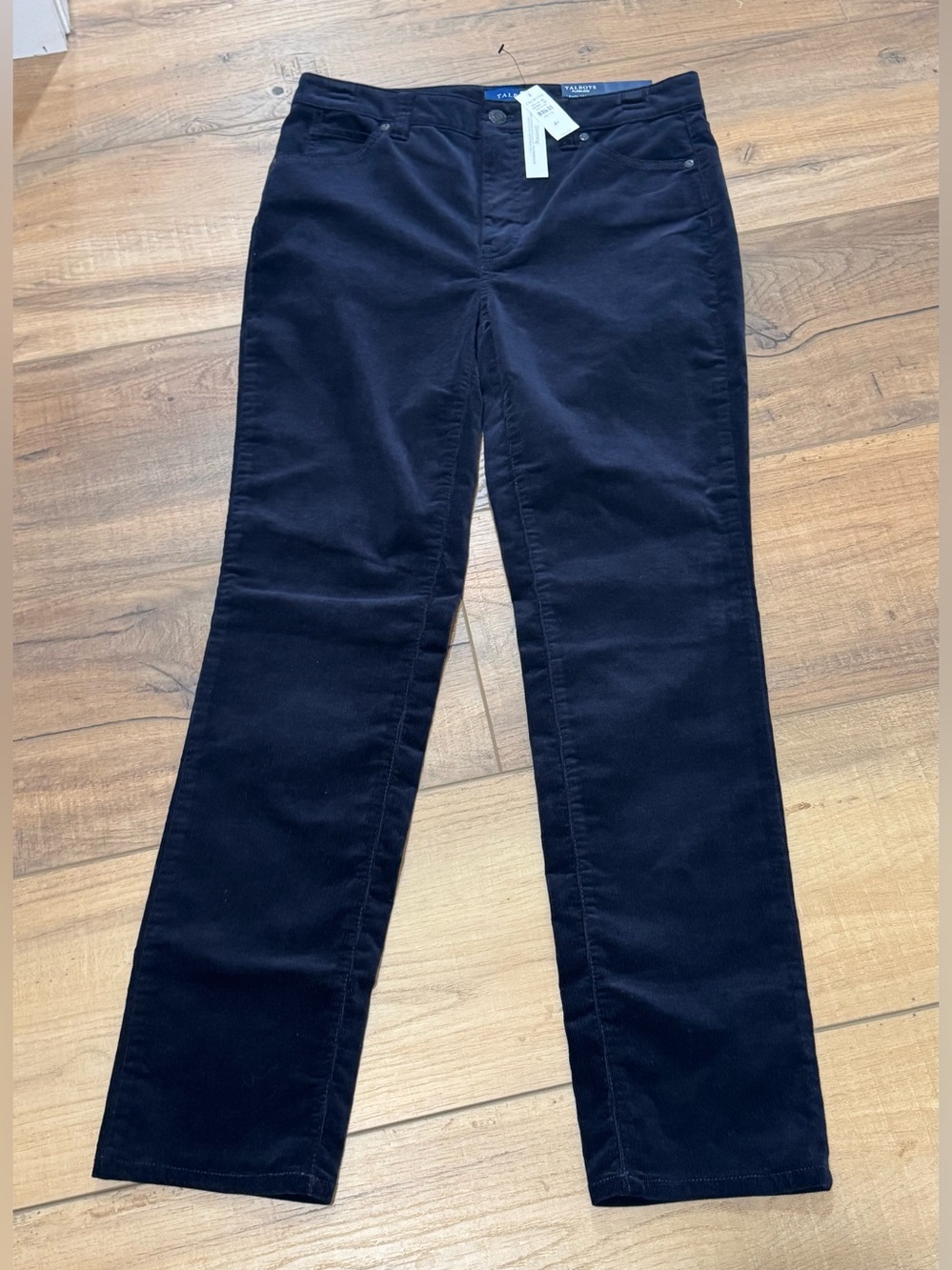 Talbots Navy Straight-Leg Corduroy Pants NWT Retail $89 Petite